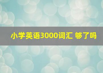 小学英语3000词汇 够了吗